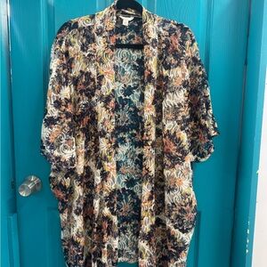 Lace Floral fall  Kimono Cardigan size medium